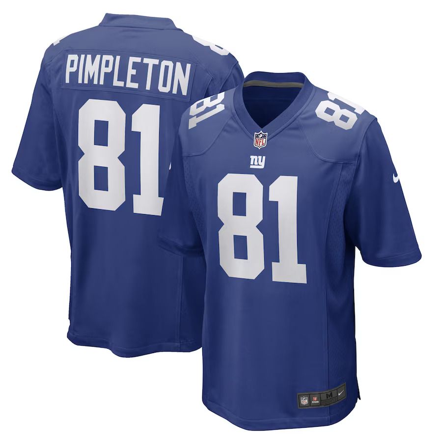 Men New York Giants 81 Kalil Pimpleton Nike Royal Game Player NFL Jersey